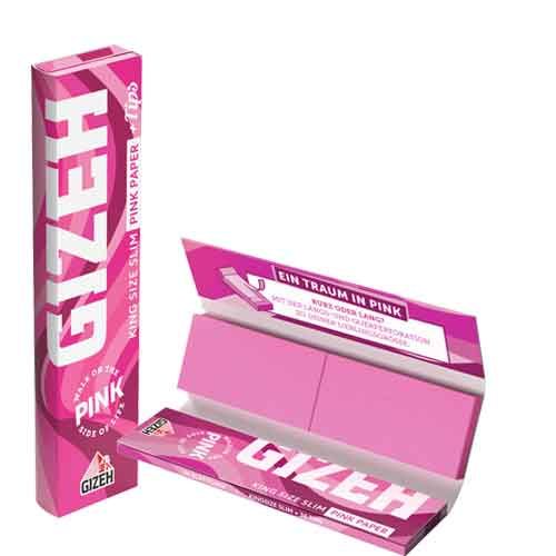 Gizeh King Size Slim + Tips Pink