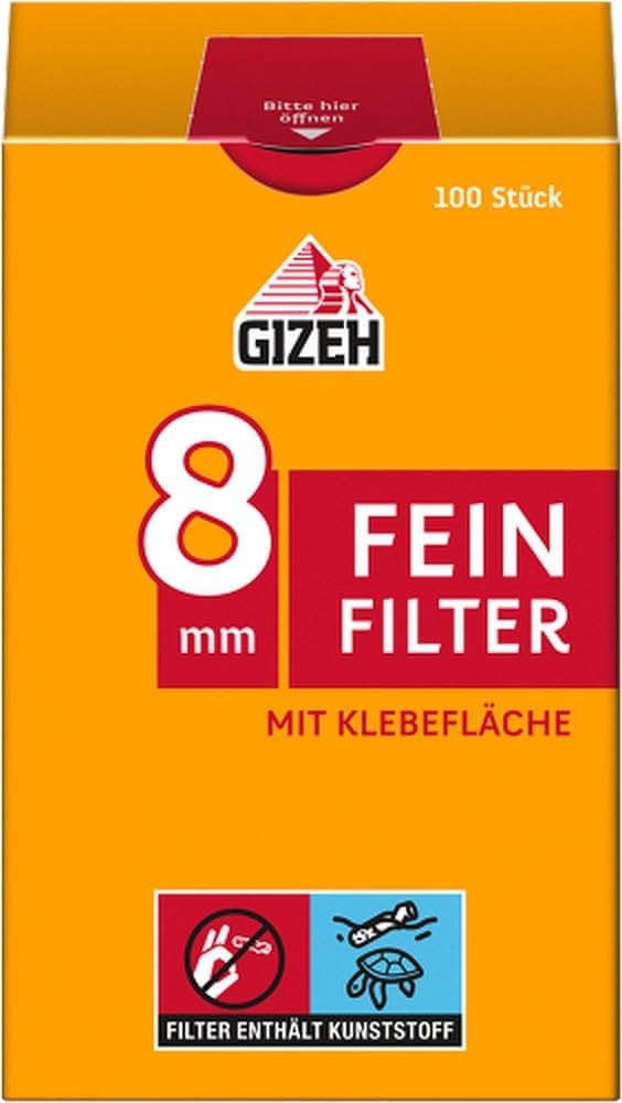 Gizeh 8mm Fein Filter mit Klebefläche