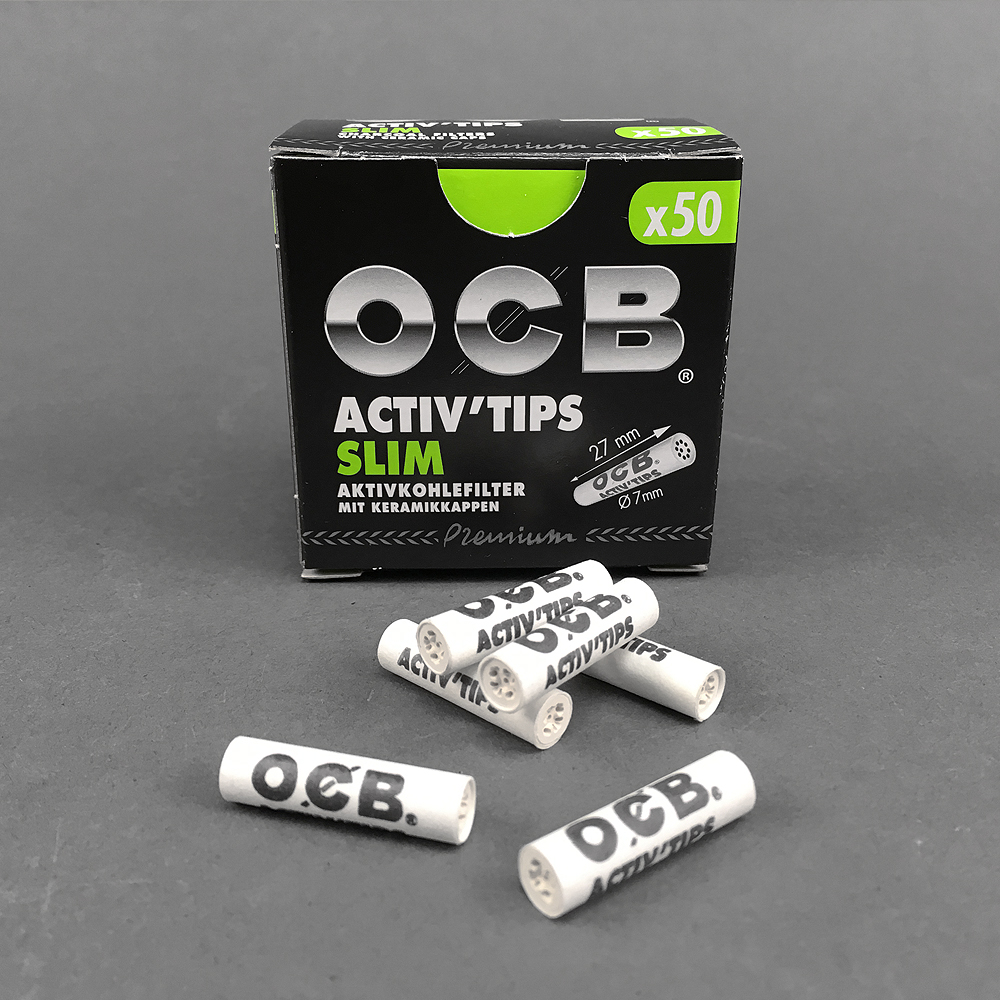 OCB Aktivkohle Slim Tips 50x